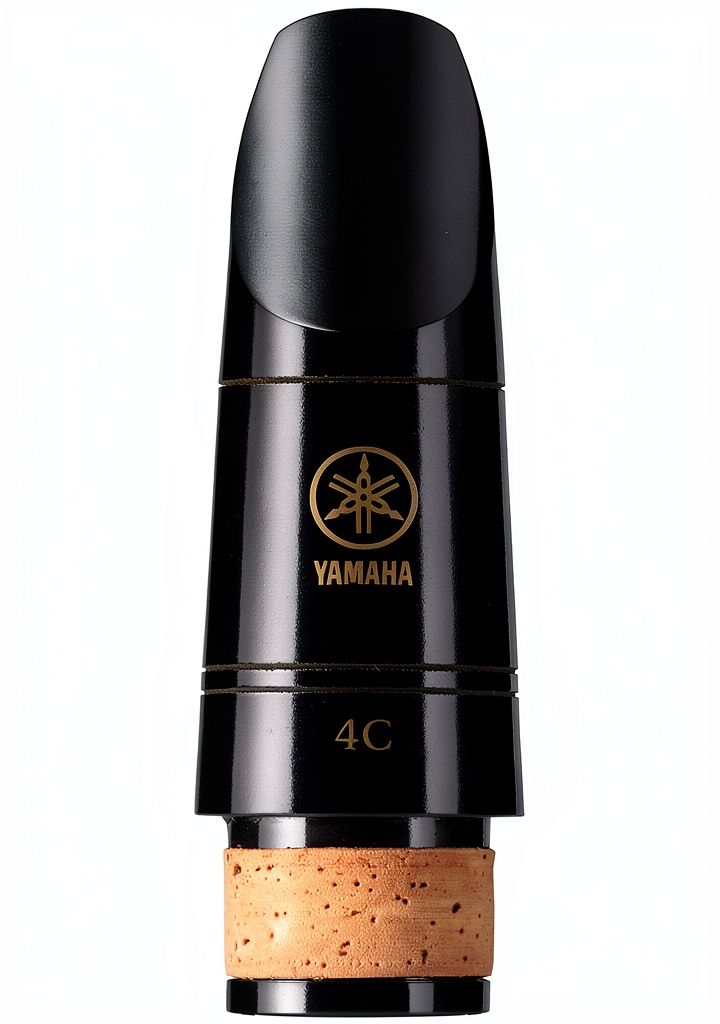 Installing Yamaha Clarinet Mouthpiece 4C Plastic Musical Instrument on a wooden desk