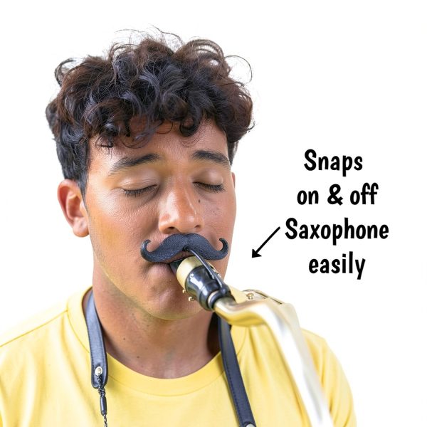 Brasstache XL Clip-On Saxophone Mustache Fun Design-4