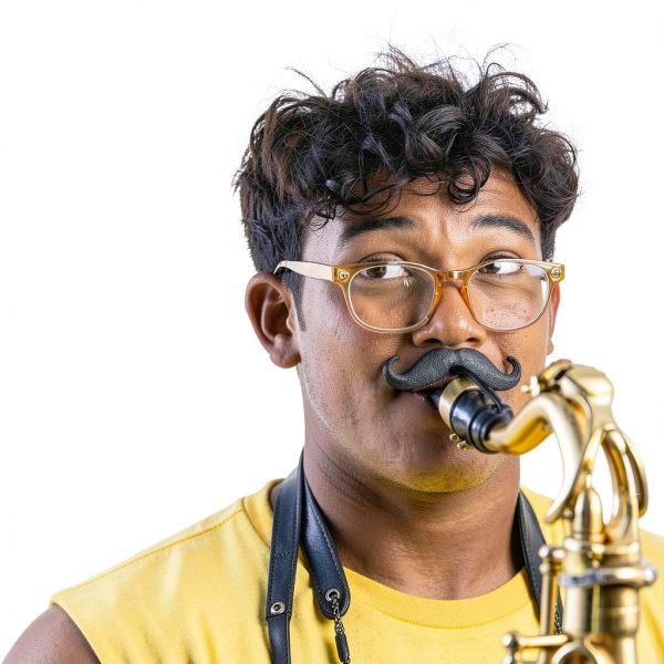 Brasstache XL Clip-On Saxophone Mustache Fun Design-5