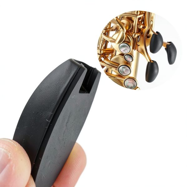 Saxophone Rubber Thumb Rest 3pcs Black Soft Silicone Palm Key Riser-2